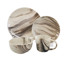 wholesale 16 pieces modern dinnerware sets with marble texture for daily use